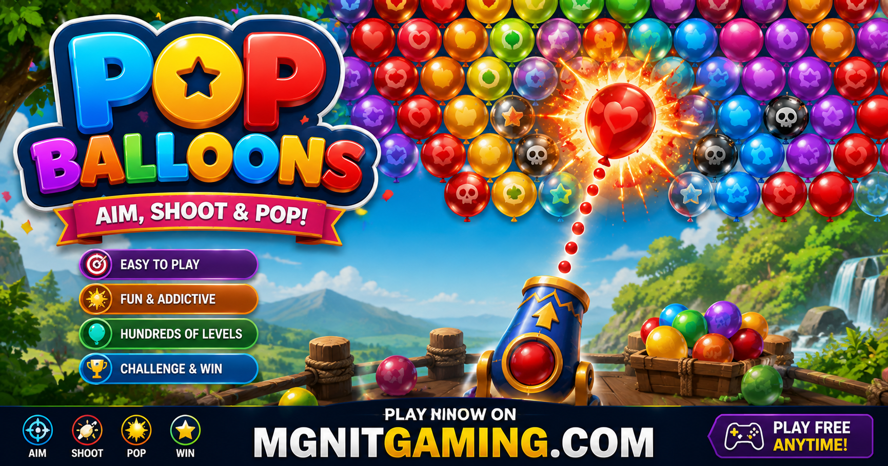 Play PoP Balloons Online Free — No Download Required | MGNiT Gaming